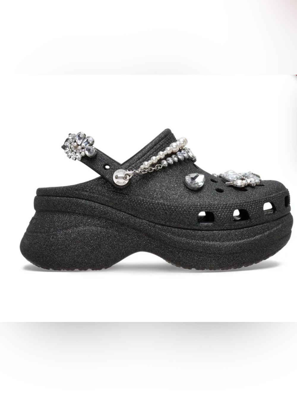NWOB Women's Crocs Bae Wedding Glitter Platform Clogs - Size 11